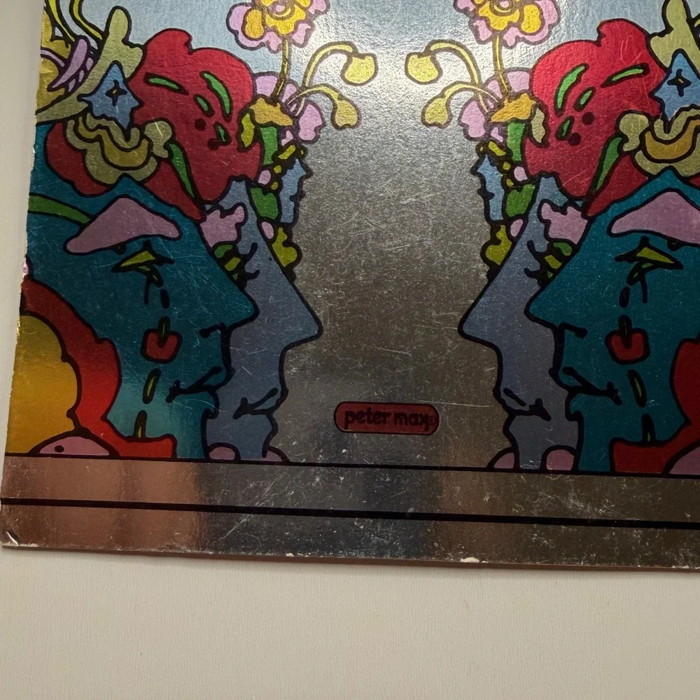 PETER MAX Vintage Greeting Cards Yellow Silver Psychedelic Pop Art Vintage Love